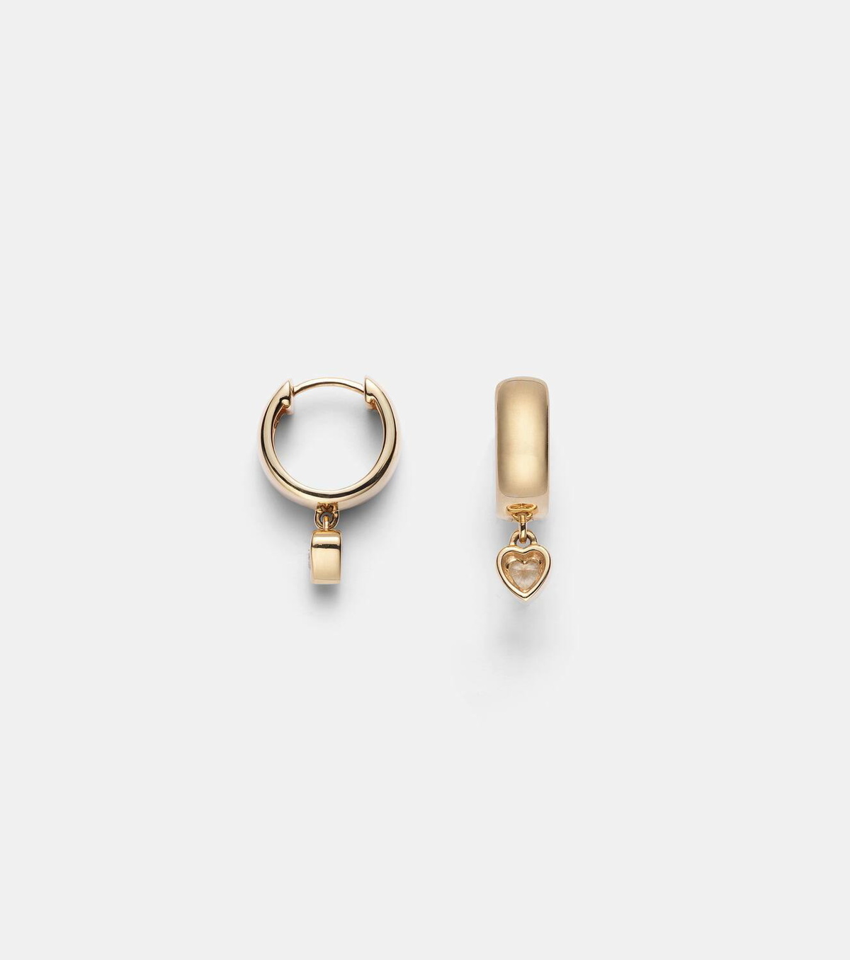 Roxanne First 14kt gold hoop earrings with diamonds