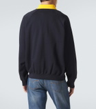 Versace Embroidered cotton jersey polo sweatshirt