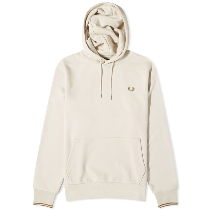 Photo: Fred Perry Men's Tipped Popover Hoodie in Oatmeal