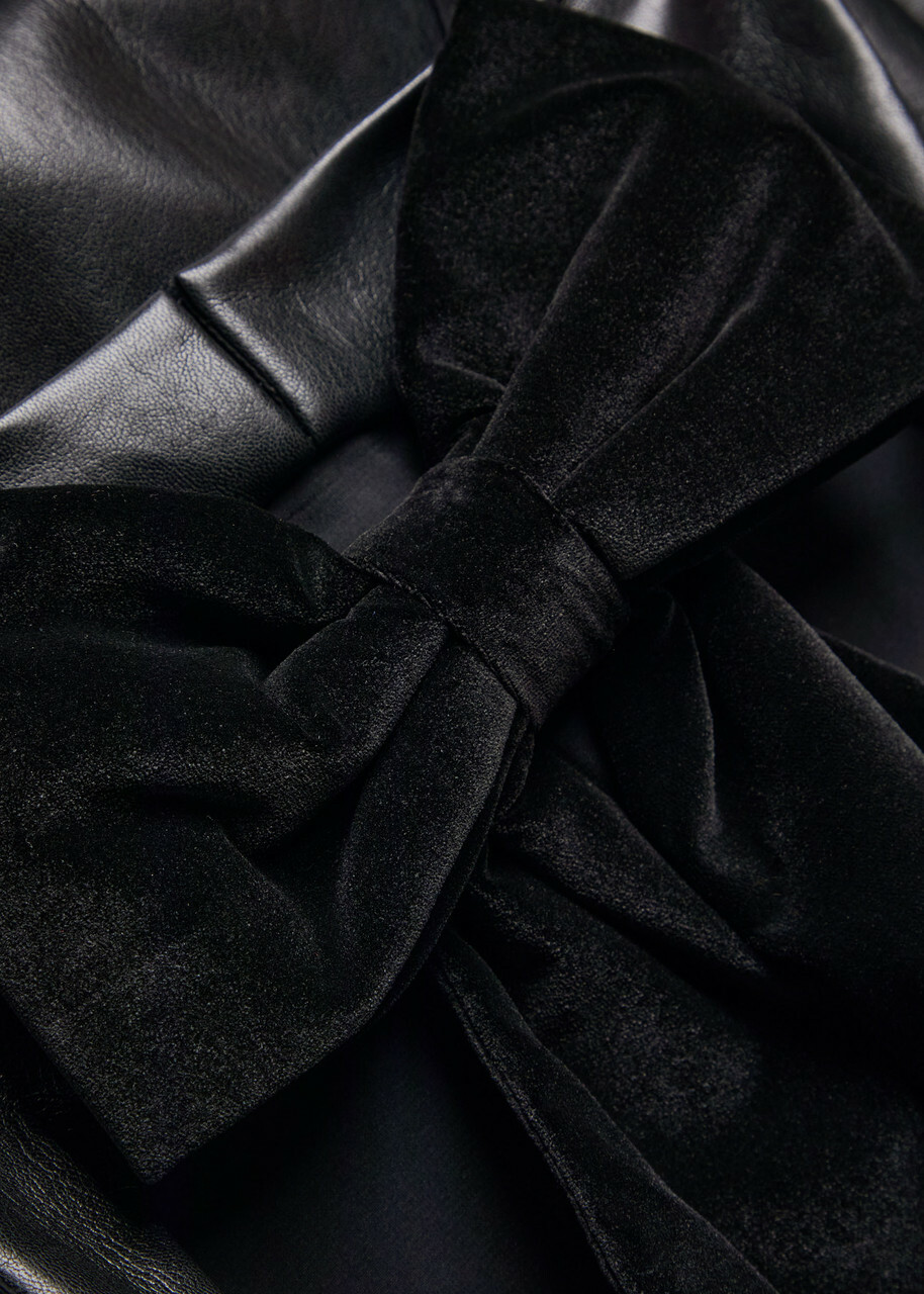 Alice + Olivia Wynell Bow-appliquéd Faux Leather Midi Dress Black