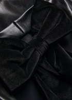 Alice + Olivia Wynell Bow-appliquéd Faux Leather Midi Dress Black