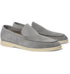 Loro Piana - Summer Walk Suede Loafers - Gray