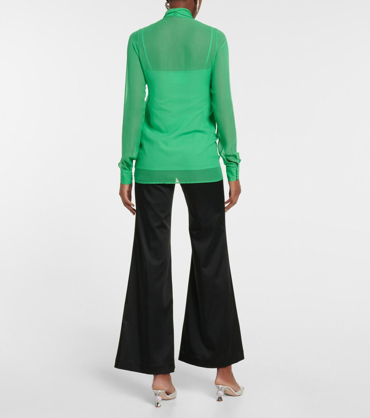 Costarellos Sloane tie-neck silk blouse