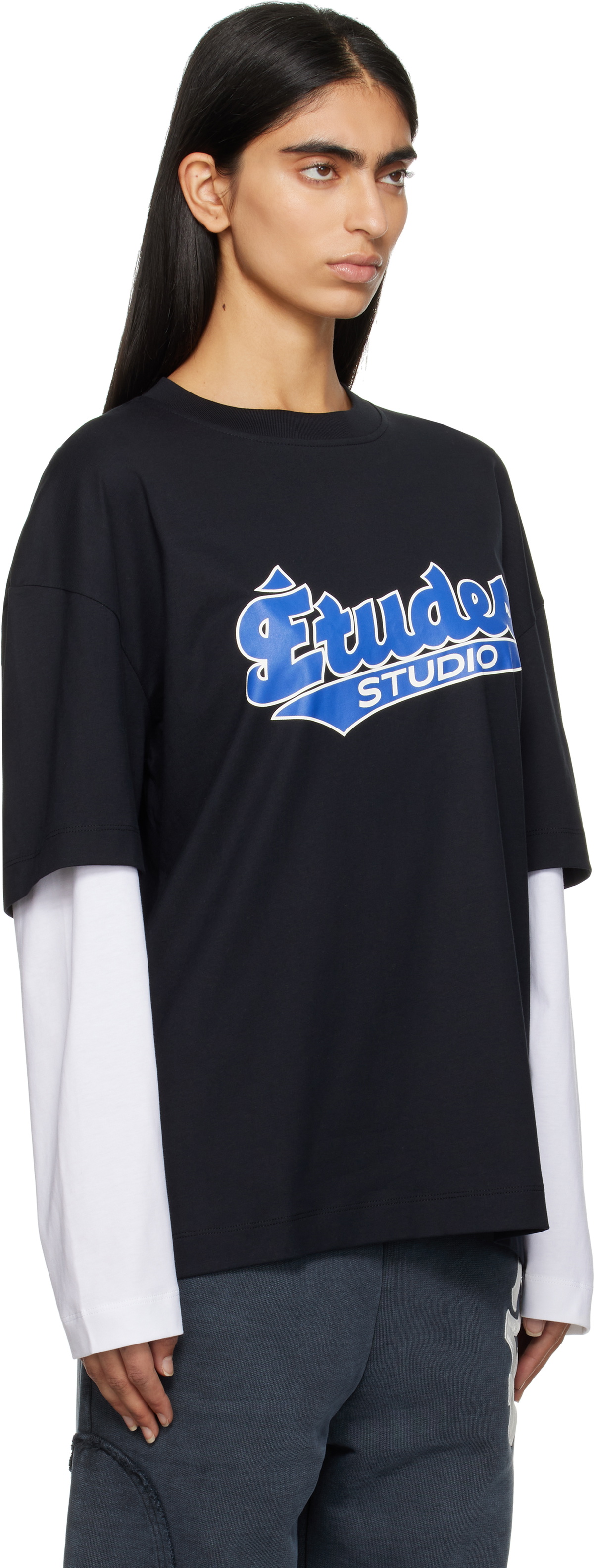 Études Black Double Sleeve T-shirt
