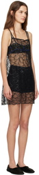 Bode Black Pewter Shoal Slip Minidress