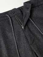 Slowear - Tapered Cashmere-Flannel Drawstring Trousers - Gray