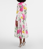 Leo Lin Zara belted printed cotton midi dress