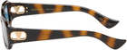 Valentino Brown Rectangular Acetate Sunglasses
