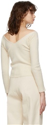 Arch The Beige Cashmere V-Neck Sweater