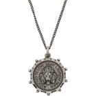 Saint Laurent Silver Lion Medallion Pendant Necklace