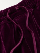TOM FORD - Straight-Leg Cotton-Blend Velour Track Pants - Purple