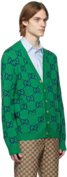 Gucci Green Knit GG Cardigan