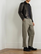 Nili Lotan - Carpenter Straight-Leg Cropped Cotton-Blend Twill Trousers - Brown