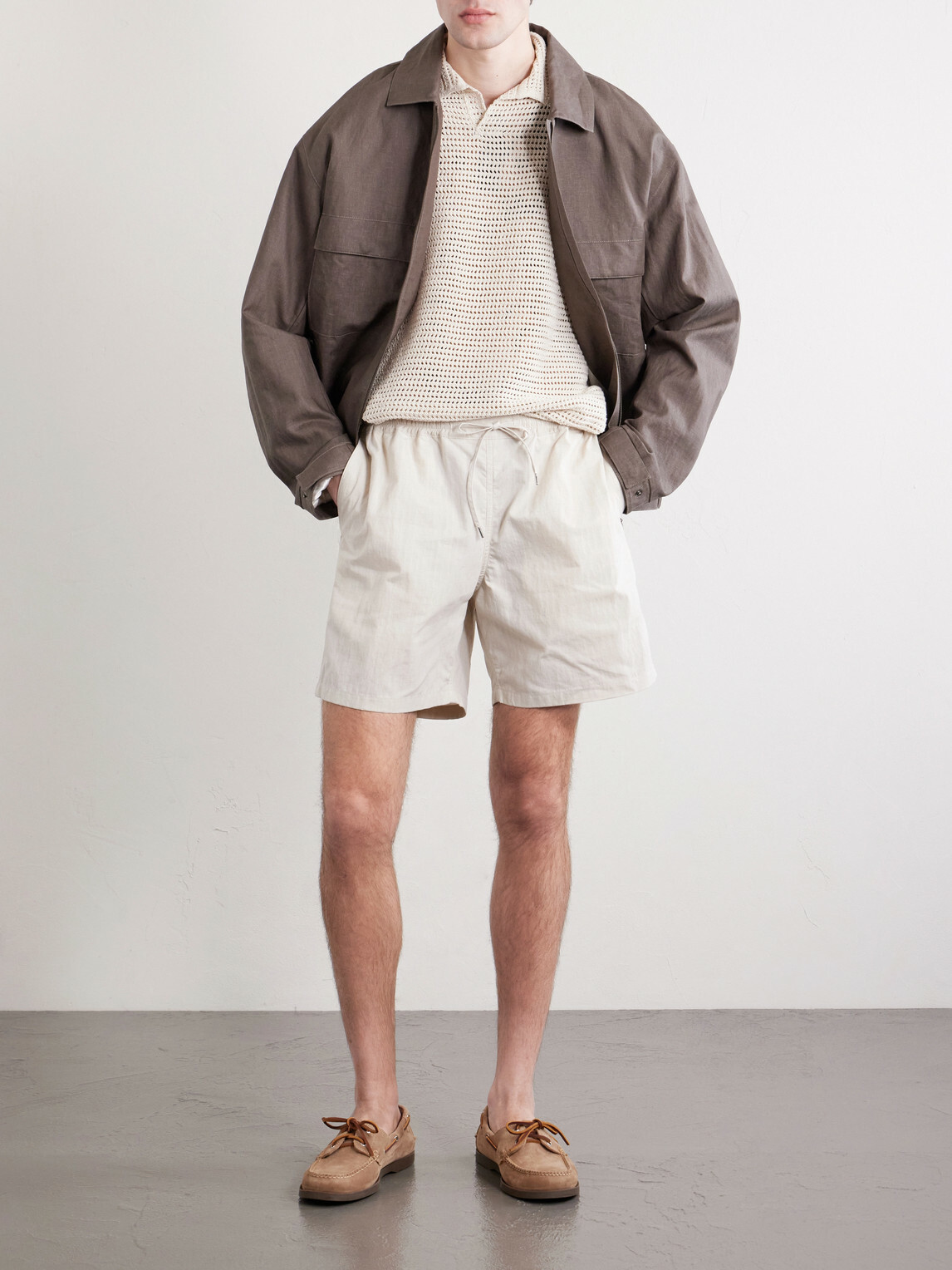 A Kind Of Guise - Volta Straight-Leg Cotton-Blend Ripstop Shorts - Neutrals