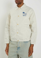 DRÔLE DE Monsieur Veste Slogan Palmier Printed Jacket Off White