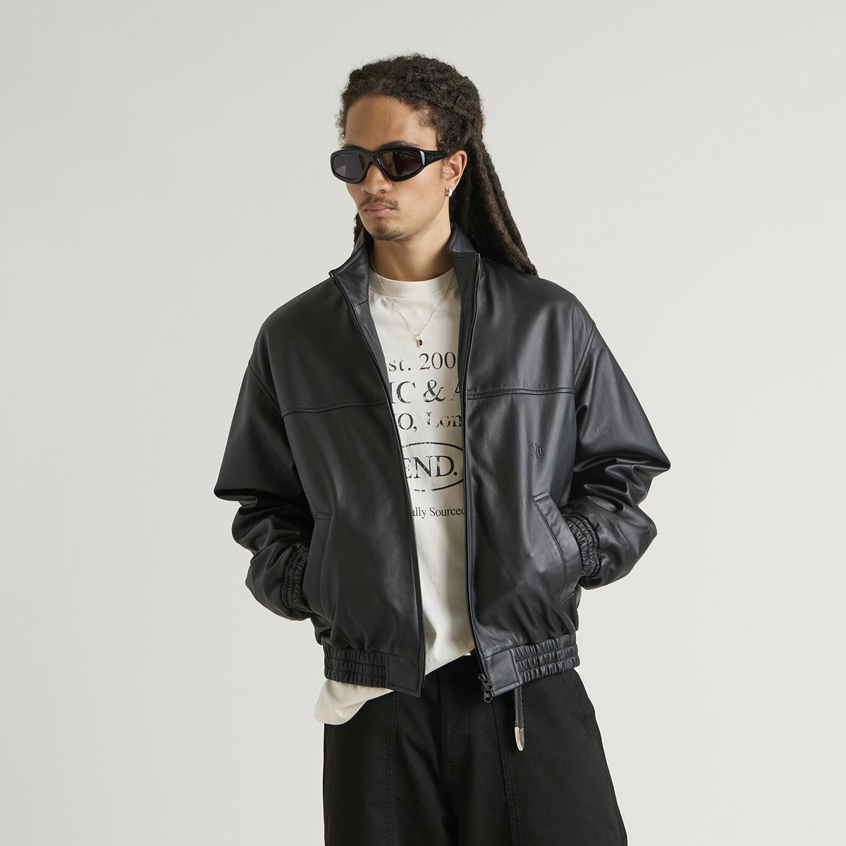 END. Lane Leather jacket in Black