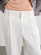 Brunello Cucinelli - Cotton and Linen-Blend Trousers - White