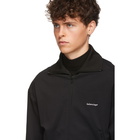 Balenciaga Black Crepe Jersey Zip-Up Jacket