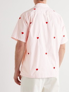 Portuguese Flannel - Convertible-Collar Embroidered Cotton-Poplin Shirt - Pink