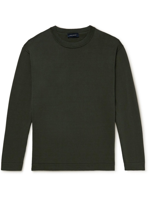 Photo: THOM SWEENEY - Ice Cotton-Jersey T-Shirt - Green