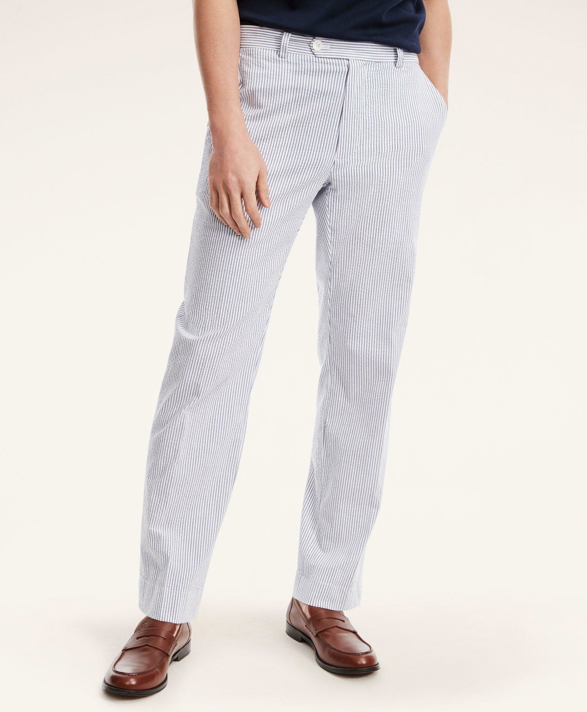 Brooks Brothers Madison Fit Plain Front Cotton Dress Trousers