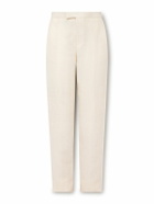 Favourbrook - Slim-Fit Herringbone Linen and Silk-Blend Suit Trousers - Neutrals