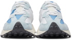 New Balance White & Blue 327 Sneakers