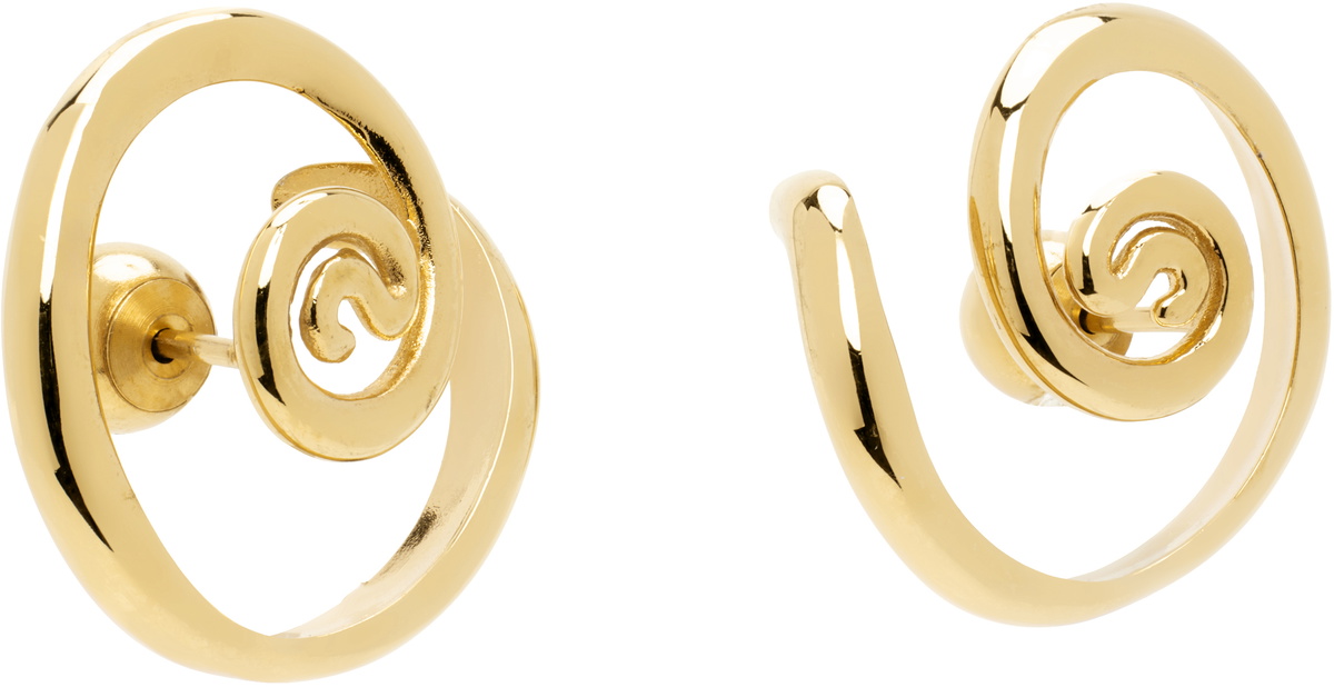 Panconesi Gold Vortice Huggie Earrings