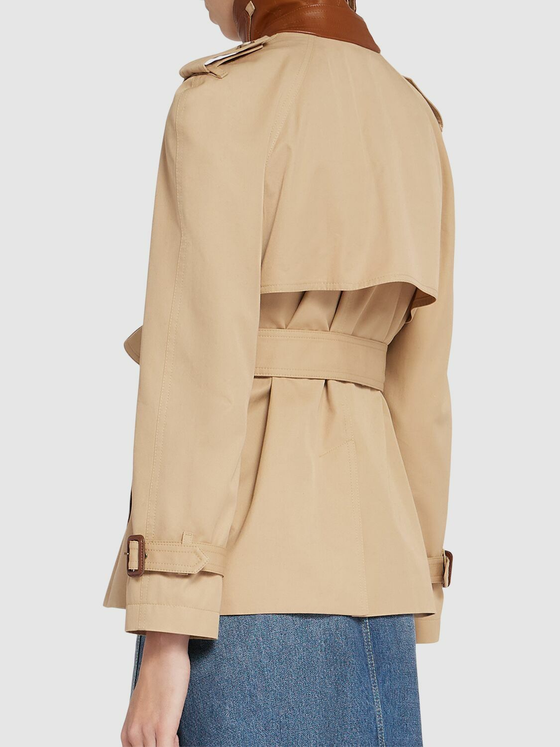 CHLOÉ Cotton Gabardine Short Trench Coat