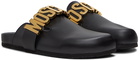 Moschino Black Logo Sabot Sandals