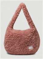 Cross Faux Fur Shoulder Bag in Pink