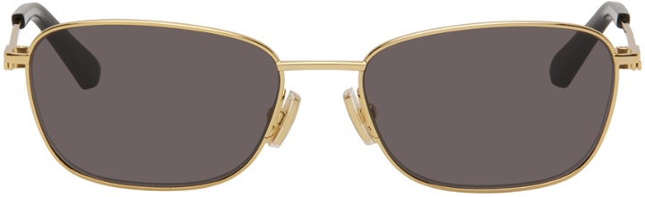 Photo: Bottega Veneta Gold Rectangular Sunglasses
