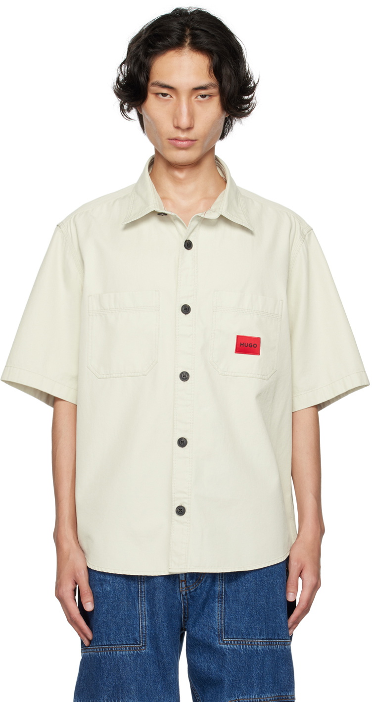 Hugo Off Hugo Off-White Patch Pocket Shirt Hugo Boss