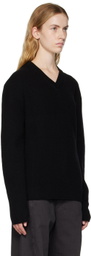 LEMAIRE Black V-Neck Sweater