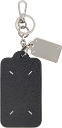 Maison Margiela Black & Silver Double Tag Card Holder Big Keychain