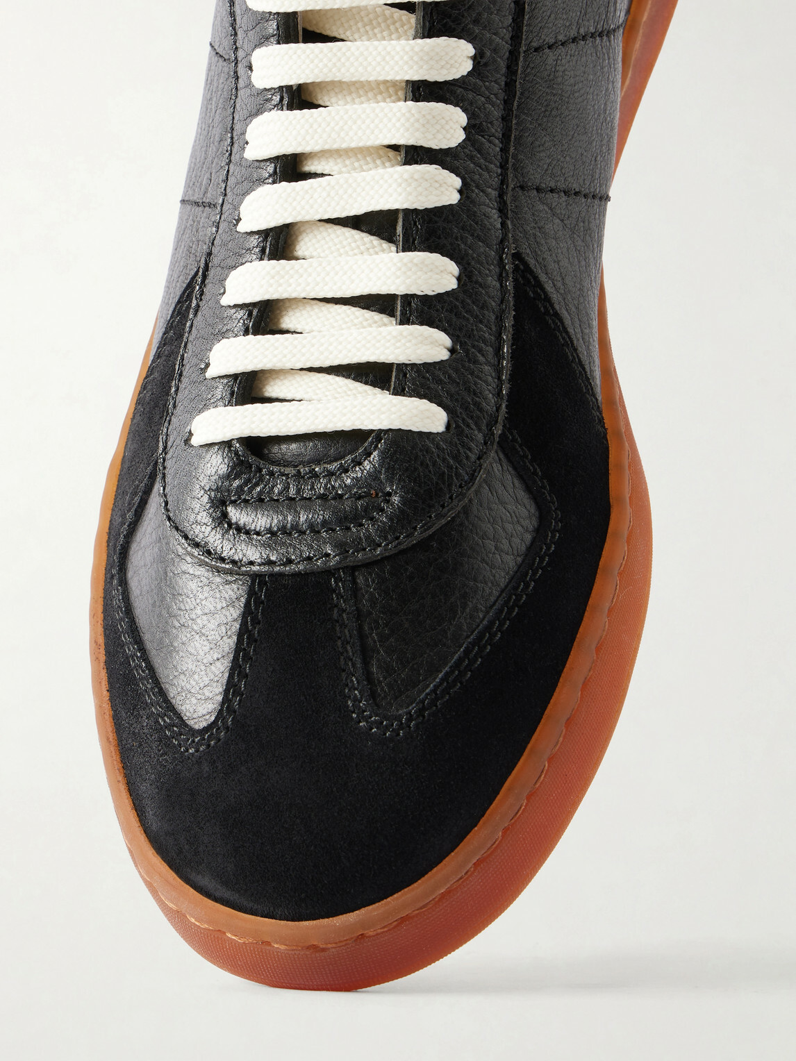 Officine Creative - Militia 002 Suede-Trimmed Leather Sneakers - Black