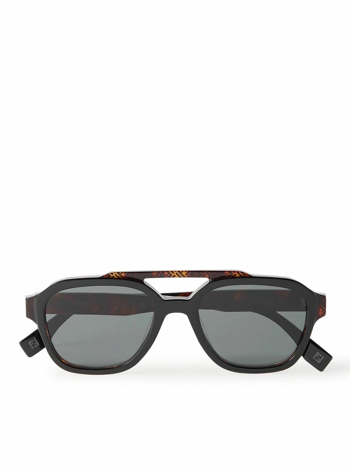 Fendi - Aviator-Style Logo-Print Tortoiseshell Acetate  display picture 3