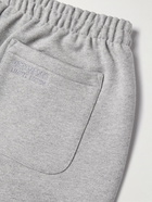 VETEMENTS - Tapered Logo-Print Cotton-Blend Jersey Sweatpants - Gray