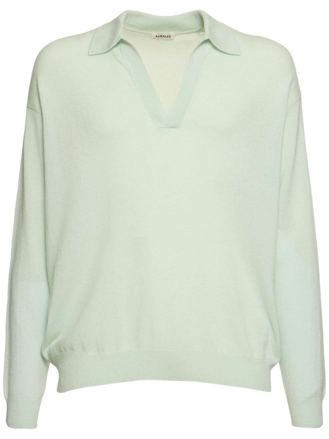 AURALEE Gray Brushed Wool Cashmere Silk Cardigan Auralee