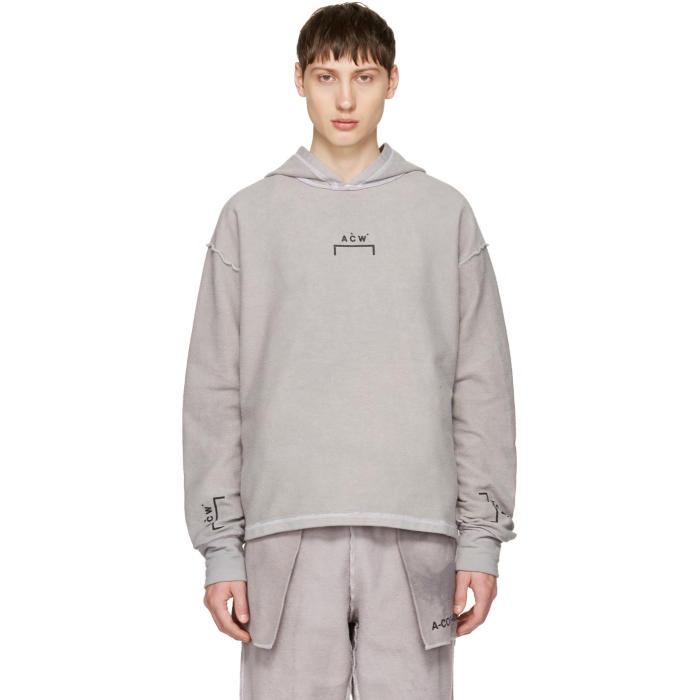 Photo: A-Cold-Wall* Reversible Grey Oversized Logo Hoodie