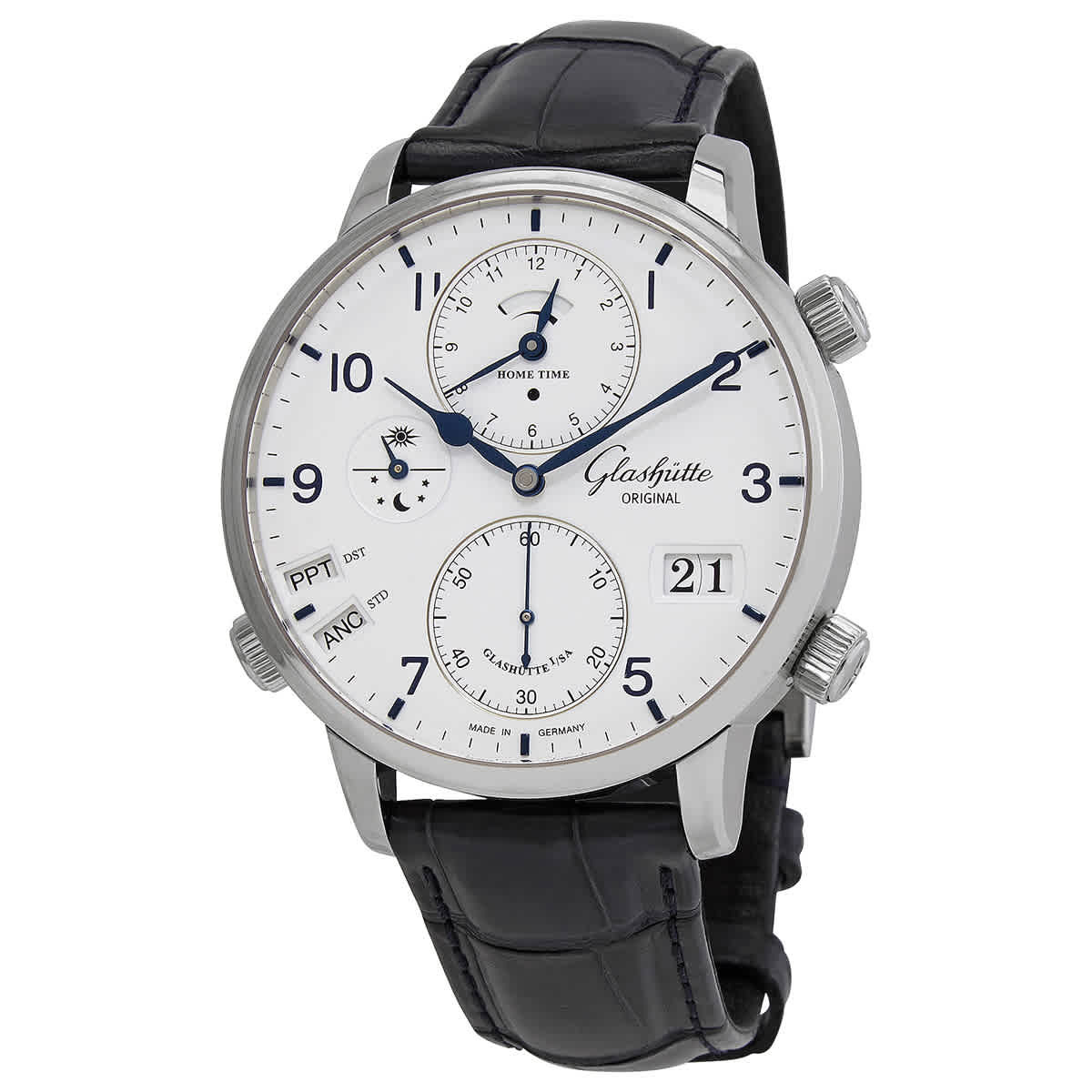 Glashutte Senator Cosmopolite Automatic Matte White Dial Mens Watch 1-89-02-03-0250