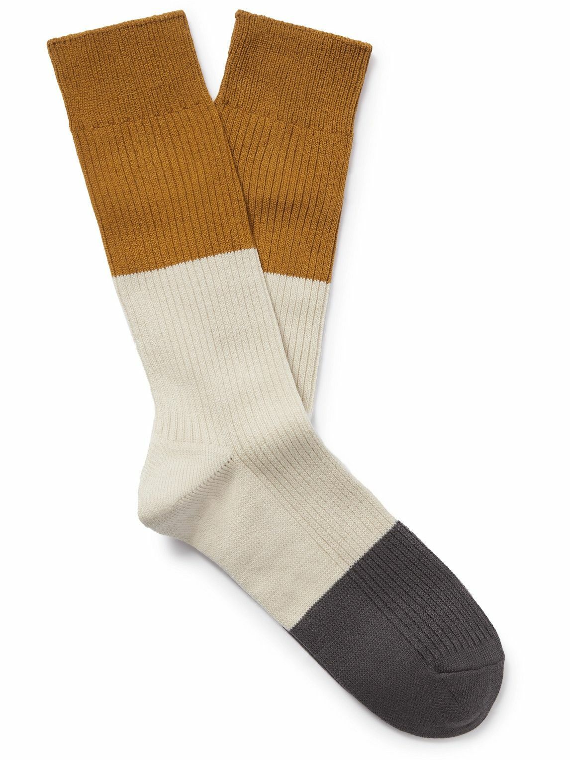 Mr P. - Colour-block Ribbed-knit Socks Mr P.