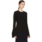 Victoria Beckham Black Flare Sleeve Blouse