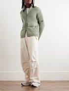 C.P. Company - Logo-Appliquéd Wool-Blend Zip-Up Cardigan - Green