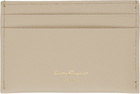 Ferragamo Beige Gancini Credit Card Holder