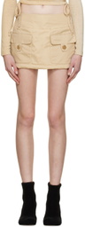 BONBOM Beige Flap Pocket Miniskirt
