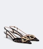 Valentino Garavani VLogo lace slingback pumps