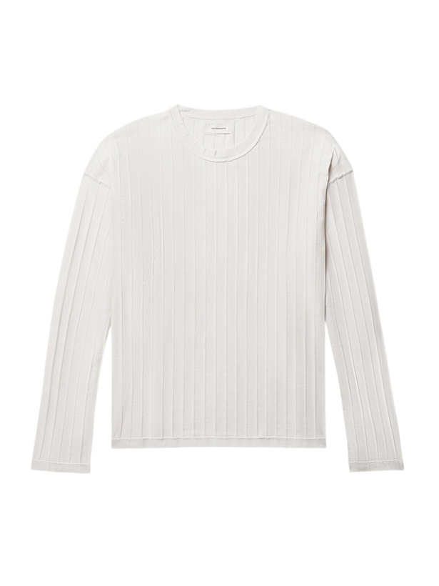 Photo: mfpen - Ribbed Cotton-Jersey T-Shirt - Neutrals