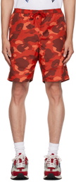 BAPE Red Camo Shark Reversible Shorts