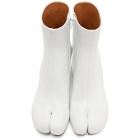 Maison Margiela White Leather Tabi Ankle Boots
